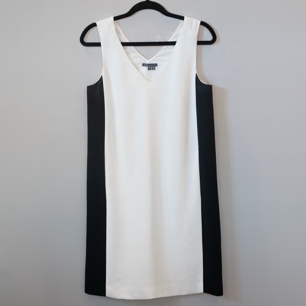 Vince Two-Tone V-Neck Dress - Picture 5 of 5